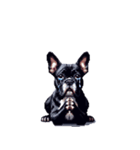 言葉なしリアクションで伝える フレブル 黒（個別スタンプ：16）