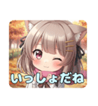 ピンクマフラーありさみなみスタンプ（個別スタンプ：28）