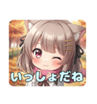 ピンクマフラーみなみスタンプ（個別スタンプ：1）