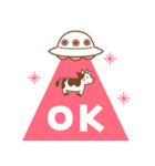 飛び出す！牛とUFOのポップアップ スタンプ（個別スタンプ：7）