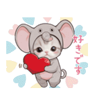 スコティッシュ猫 象の着ぐるみ 敬語（個別スタンプ：30）