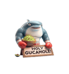 ボクシングサメの感情コントロール失敗中,（個別スタンプ：1）