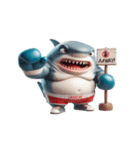 ボクシングサメの感情コントロール失敗中,（個別スタンプ：3）