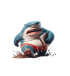 ボクシングサメの感情コントロール失敗中,（個別スタンプ：18）