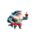 ボクシングサメの感情コントロール失敗中,（個別スタンプ：31）