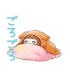 もふもふ犬耳パーカーの女の子（個別スタンプ：25）