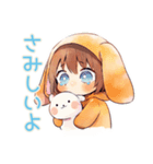 もふもふ犬耳パーカーの女の子（個別スタンプ：28）