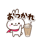 小さい白うさ【カフェ】（個別スタンプ：6）