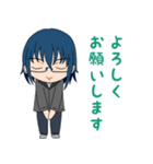 青髪の男子スタンプ（個別スタンプ：2）