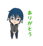 青髪の男子スタンプ（個別スタンプ：3）