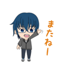 青髪の男子スタンプ（個別スタンプ：5）