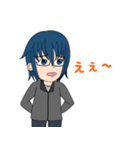 青髪の男子スタンプ（個別スタンプ：8）