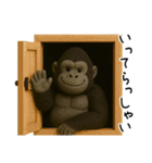 【毎日使える】フェルトのゴリラン（個別スタンプ：24）
