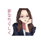 メガネガールのそっと応援♡（個別スタンプ：11）