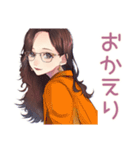 メガネガールのそっと応援♡（個別スタンプ：13）