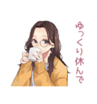 メガネガールのそっと応援♡（個別スタンプ：15）