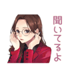 メガネガールのそっと応援♡（個別スタンプ：18）