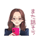 メガネガールのそっと応援♡（個別スタンプ：19）