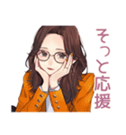 メガネガールのそっと応援♡（個別スタンプ：25）