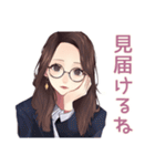 メガネガールのそっと応援♡（個別スタンプ：40）