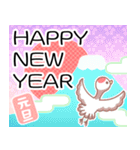 飛び出す♡パステル可愛い年賀状♡修正版（個別スタンプ：4）
