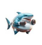 ボクシングサメの感情が爆発した（個別スタンプ：3）