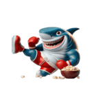 ボクシングサメの感情が爆発した（個別スタンプ：13）