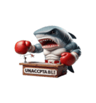 怒りMAXのボクシングサメ出撃中（個別スタンプ：1）