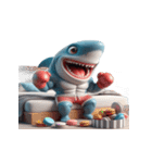 怒りMAXのボクシングサメ出撃中（個別スタンプ：2）