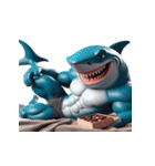 怒りMAXのボクシングサメ出撃中（個別スタンプ：3）