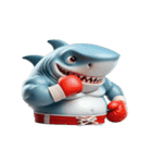 怒りMAXのボクシングサメ出撃中（個別スタンプ：4）