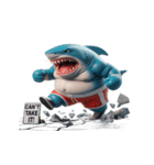 怒りMAXのボクシングサメ出撃中（個別スタンプ：6）