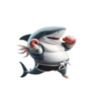 怒りMAXのボクシングサメ出撃中（個別スタンプ：8）