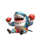 怒りMAXのボクシングサメ出撃中（個別スタンプ：11）