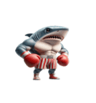 怒りMAXのボクシングサメ出撃中（個別スタンプ：12）