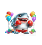 怒りMAXのボクシングサメ出撃中（個別スタンプ：13）