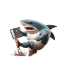 怒りMAXのボクシングサメ出撃中（個別スタンプ：14）