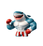 怒りMAXのボクシングサメ出撃中（個別スタンプ：16）