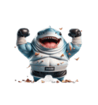 怒りMAXのボクシングサメ出撃中（個別スタンプ：18）