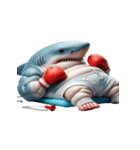 怒りMAXのボクシングサメ出撃中（個別スタンプ：25）