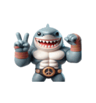 怒りMAXのボクシングサメ出撃中（個別スタンプ：26）