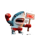 怒りMAXのボクシングサメ出撃中（個別スタンプ：27）