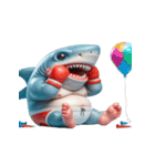 怒りMAXのボクシングサメ出撃中（個別スタンプ：31）