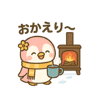 ももぺん（ピンクのペンギン）冬バージョン（個別スタンプ：3）