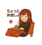 秋色のことば - 赤髪の彼女のスタンプ（個別スタンプ：4）