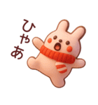 【秋冬】かわいい3Dうさぎさんスタンプ（個別スタンプ：16）