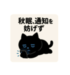 SNS中毒ネコ〜依存にゃん〜 落ち葉と通知音（個別スタンプ：15）