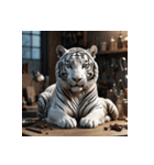 ホワイトタイガーの新日常14（個別スタンプ：34）