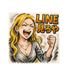 笑顔で怒るギャル彼女（個別スタンプ：19）