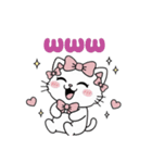 キラキラおめめのリボンねこ  ピンク系（個別スタンプ：6）